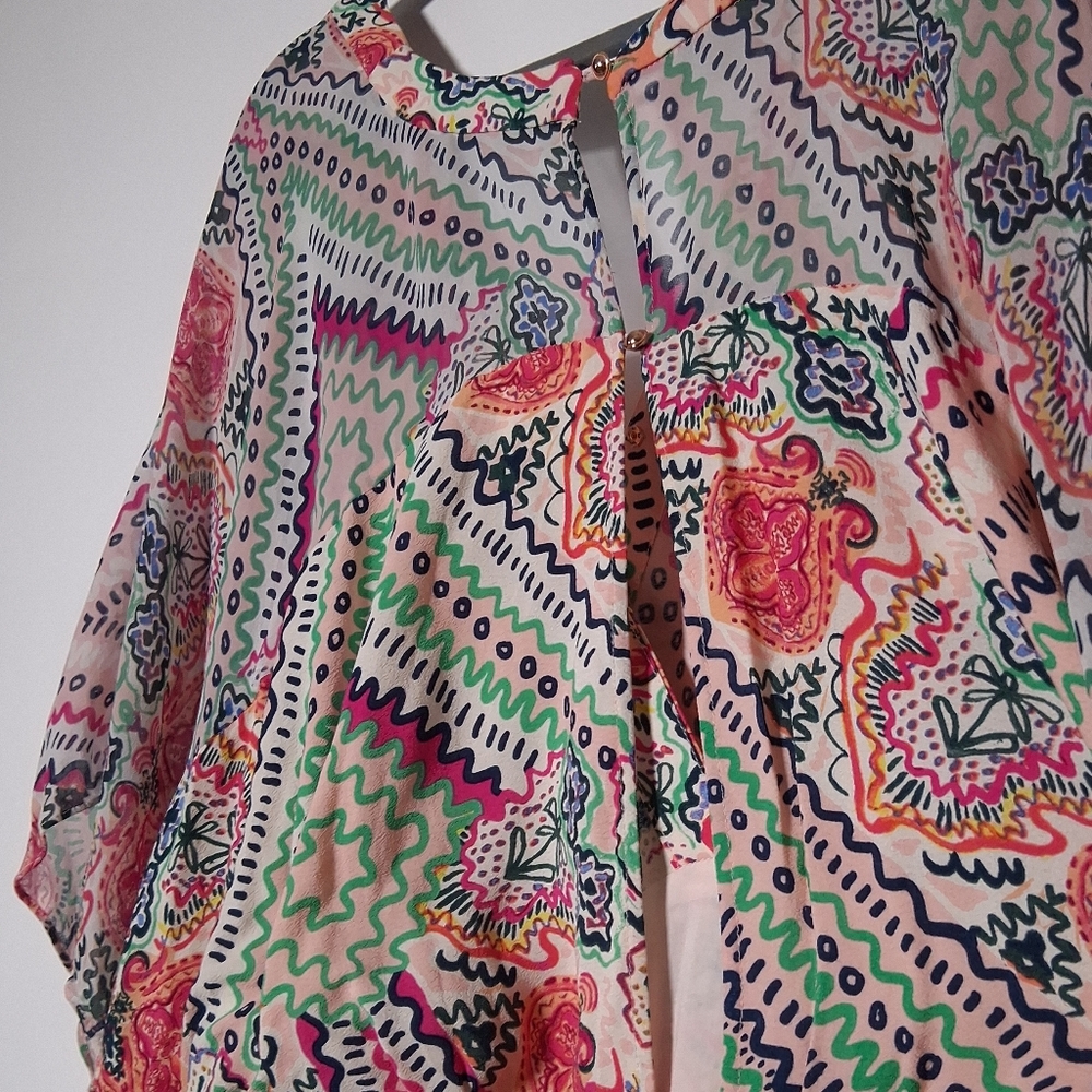 Anthropologie Maeve Dress Pink Siya Kimono Size 10 - Picture 9 of 16